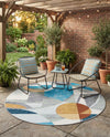 Urban Terrace Collection Area Rug -  Loggia Round Multi  lifestyle 54