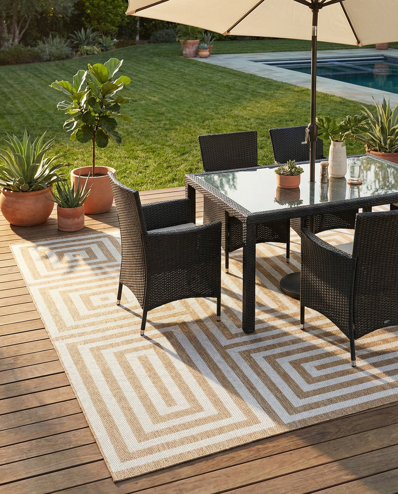 Urban Terrace Collection Area Rug -  Flatiron Rectangle Taupe  lifestyle 27