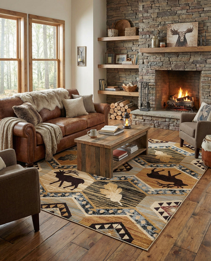 Frontier Trails Collection Area Rug -  Mesa Rectangle Blue  lifestyle 24