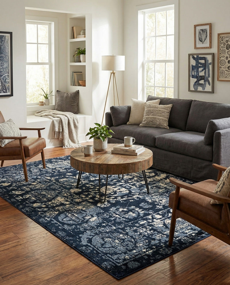 Horizon Collection Area Rug -  Zenith Rectangle Blue  lifestyle 8