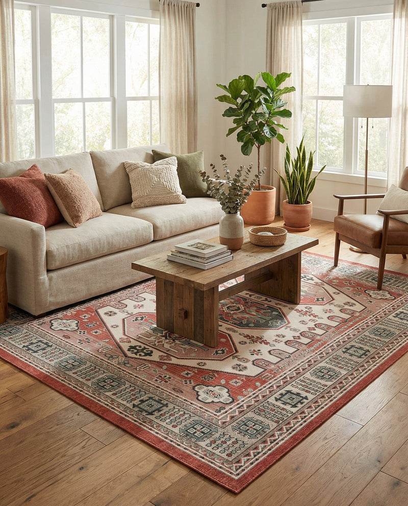 Patio Heritage Collection Area Rug - Veranda Rectangle Multi  lifestyle 12