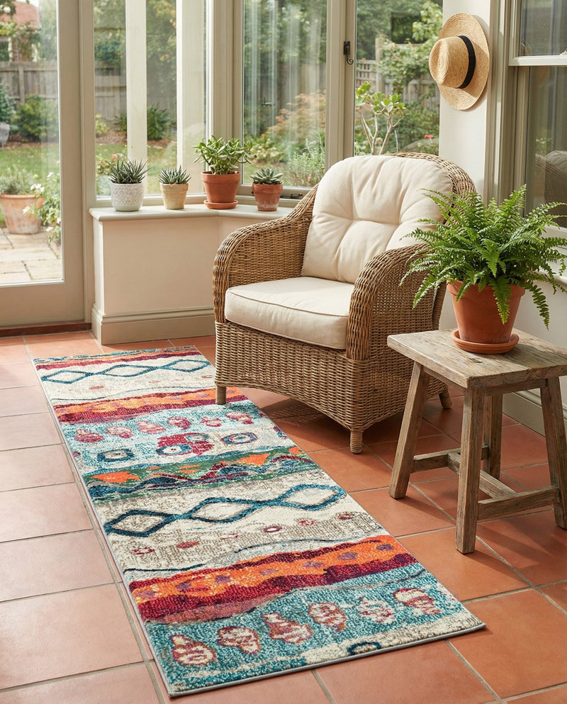 Colorburst Oasis Collection Area Rug -  Lagoon Runner Multi  lifestyle 76