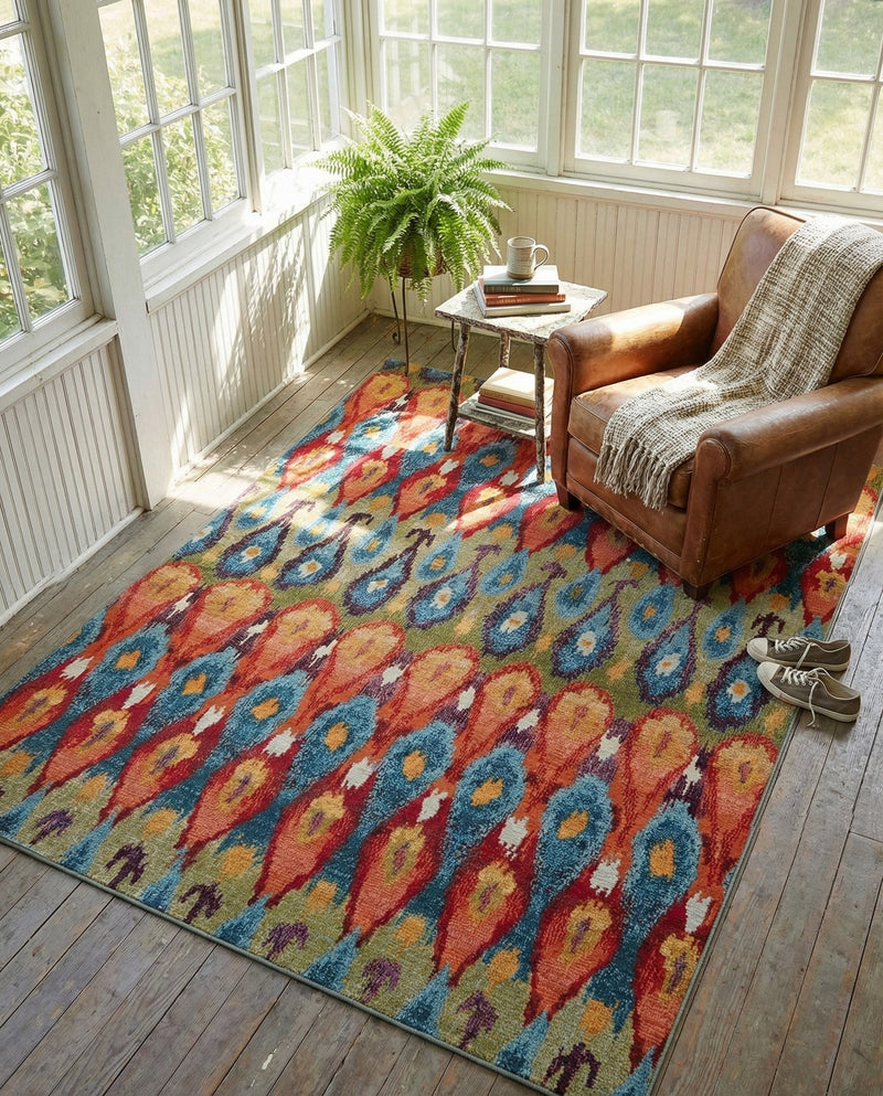 Urban Terrace Collection Area Rug -  Compass Rectangle Multi  lifestyle 8