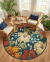 Seaside Haven Rugs Collection Area Rug -  Nautical Round Multi  lifestyle 69