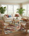Coastal Terrace Collection Area Rug -  Wavecrest Rectangle Multi  lifestyle 18