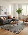 Urban Terrace Collection Area Rug -  Uptown Rectangle Black and White  lifestyle 19