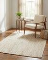 Woven Seaside Jute Collection Area Rug - Savannah (White) Rectangle White  lifestyle 18