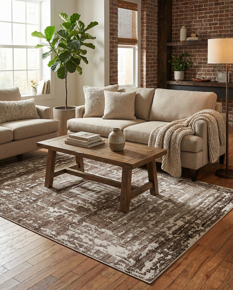 Sanctuary Retreat Collection Area Rug -  Asylum Rectangle Chocolate Brown  lifestyle 43