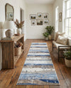 Zagros Shades Collection Area Rug -  Behbahan Runner Blue Gray  lifestyle 49
