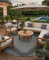 Urban Terrace Collection Area Rug -  Chelsea (Charcoal Gray) Round Charcoal Gray  lifestyle 39
