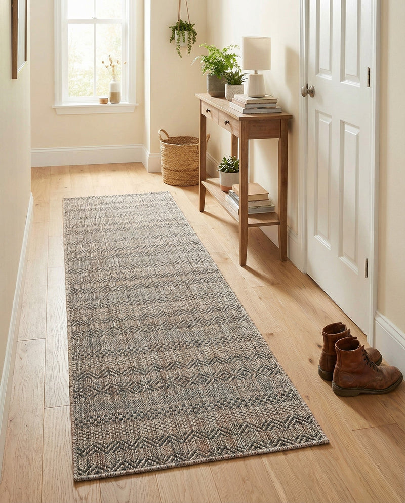 Seaside Stripes Collection Area Rug -  Boardwalk (Natural) Runner Natural  lifestyle 40