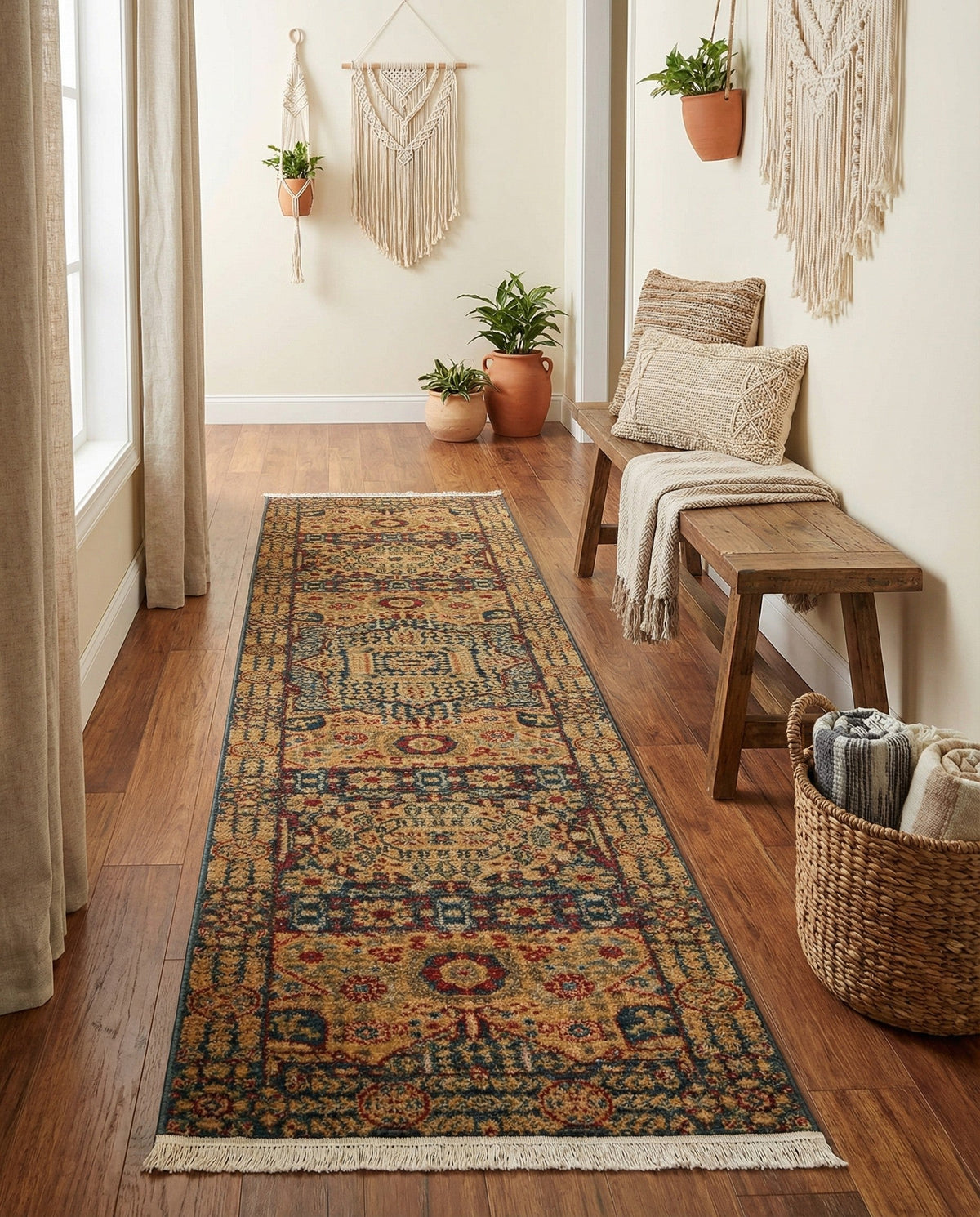 Ottoman Elegance Collection Area Rug - Sultan Runner Blue  lifestyle 162