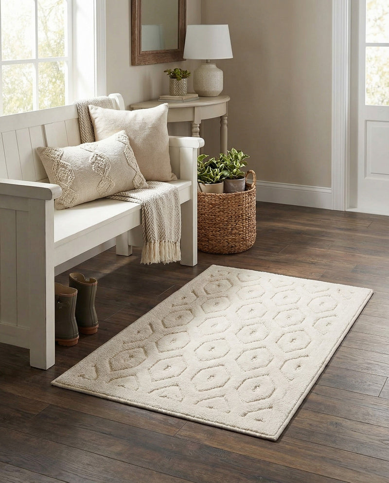 Garden Lattice Charm Collection Area Rug - Arbor (Ivory) Rectangle Ivory  lifestyle 10