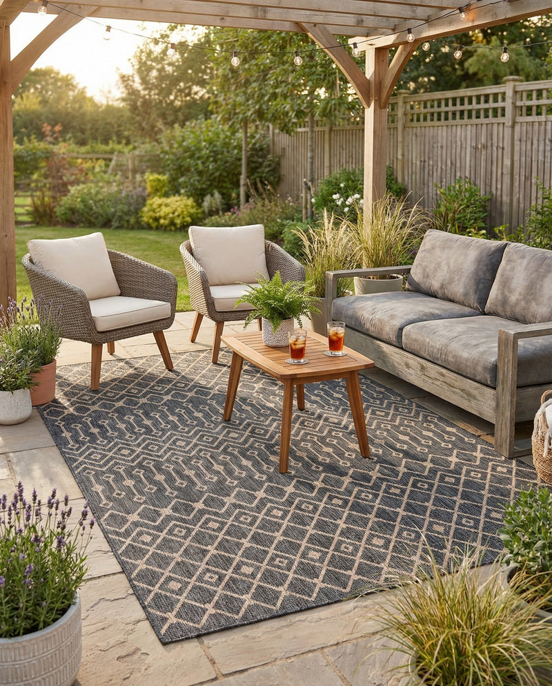 Savannah Pergola Collection Area Rug -  Pergola (Charcoal Gray) Rectangle Charcoal Gray  lifestyle 13