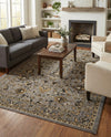 Isfahan Elegance Collection Area Rug - Naghsh-e Jahan (Gray) Rectangle Gray  lifestyle 14