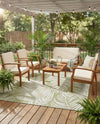 Seaside Blooms Collection Area Rug - Verdure (Green) Square Green  lifestyle 39