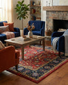 Casablanca Tapestry Collection Area Rug -  Marrakech (Classic Red) Square Classic Red  lifestyle 41