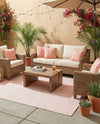 Jill Zarin Sedona Oasis Outdoor Collection Area Rug - Coconino (Pink Roses) Rectangle Pink Roses  lifestyle 5