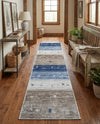 Zagros Shades Collection Area Rug -  Sisakht Runner Blue Gray  lifestyle 47