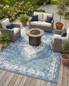 Patio Heritage Collection Area Rug -  Augusta (Blue) Rectangle Blue  lifestyle 15