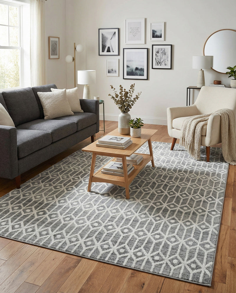 Garden Maze Retreat Collection Area Rug -  Mazeview Rectangle Gray  lifestyle 14