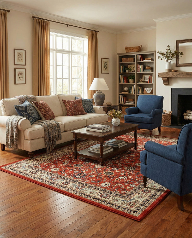 Isfahan Elegance Collection Area Rug - Naghsh-e Jahan (Terracotta) Rectangle Terracotta  lifestyle 16