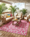 Savannah Escape Collection Area Rug -  Rainforest Rectangle Magenta  lifestyle 57