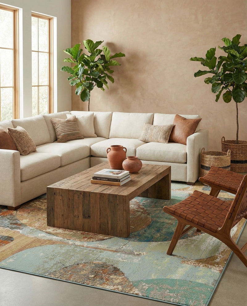 Urban Terrace Collection Area Rug -  Portico Square Multi  lifestyle 45