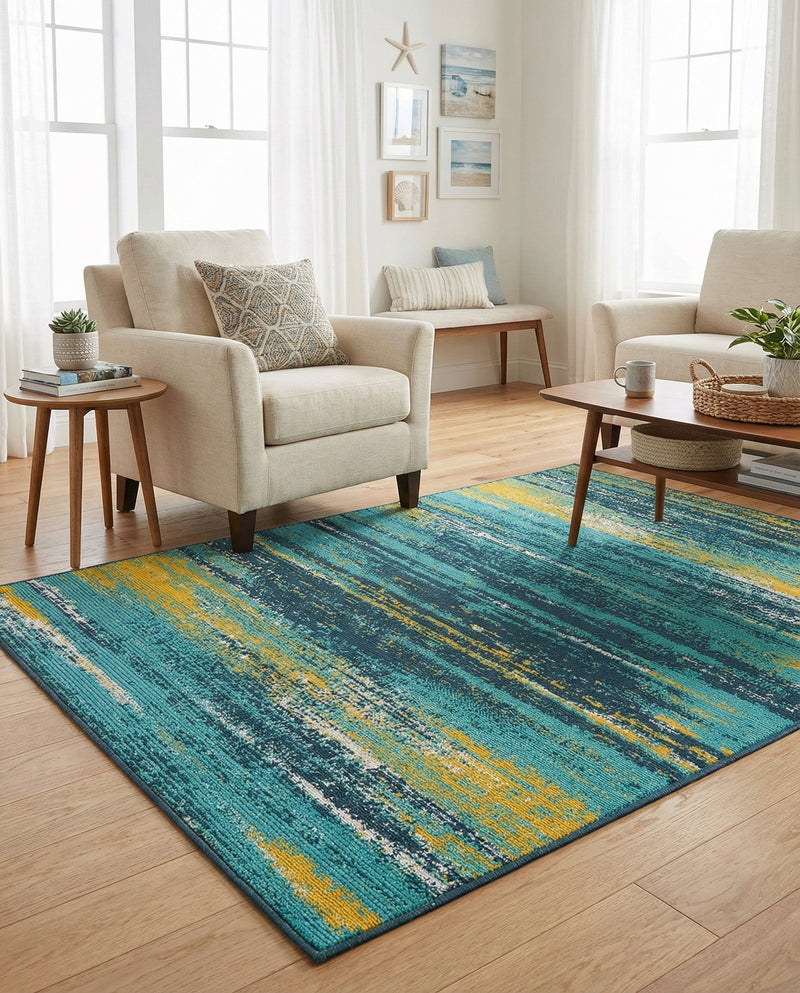 Seaside Haven Rugs Collection Area Rug -  Sandbar Rectangle Multi.Blue  lifestyle 8