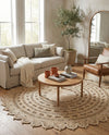 Woven Seaside Jute Collection Area Rug - Coastalhaven (Ivory) Round Ivory  lifestyle 33