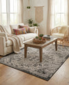 Tribal Terrace Treasures Collection Area Rug - Mayan Marina (Charcoal Gray) Rectangle Charcoal Gray  lifestyle 16
