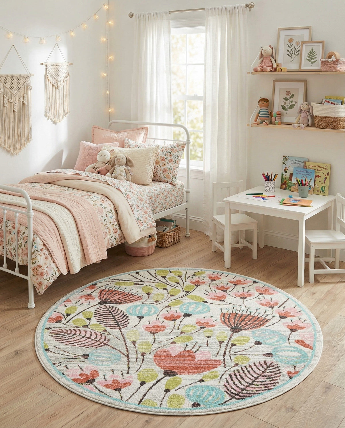 Wonder Tykes Collection Area Rug -  Fantasy Round Ivory  lifestyle 120