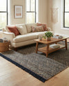 Woven Seaside Jute Collection Area Rug - Oia Rectangle Navy Blue and White  lifestyle 42