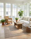 Seaside Stripes Collection Area Rug -  Boardwalk (Natural) Rectangle Natural  lifestyle 7