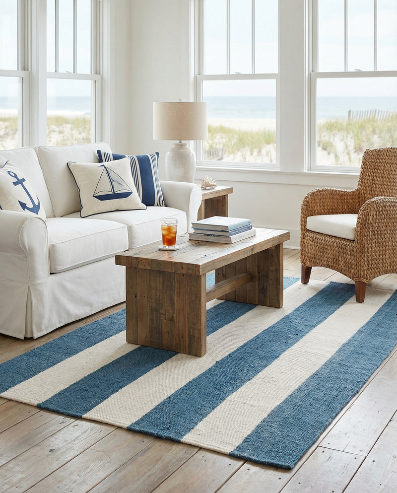 Martha's Vineyard Blueprints Collection Area Rug - Edgartown Rectangle Sky blue  lifestyle 64