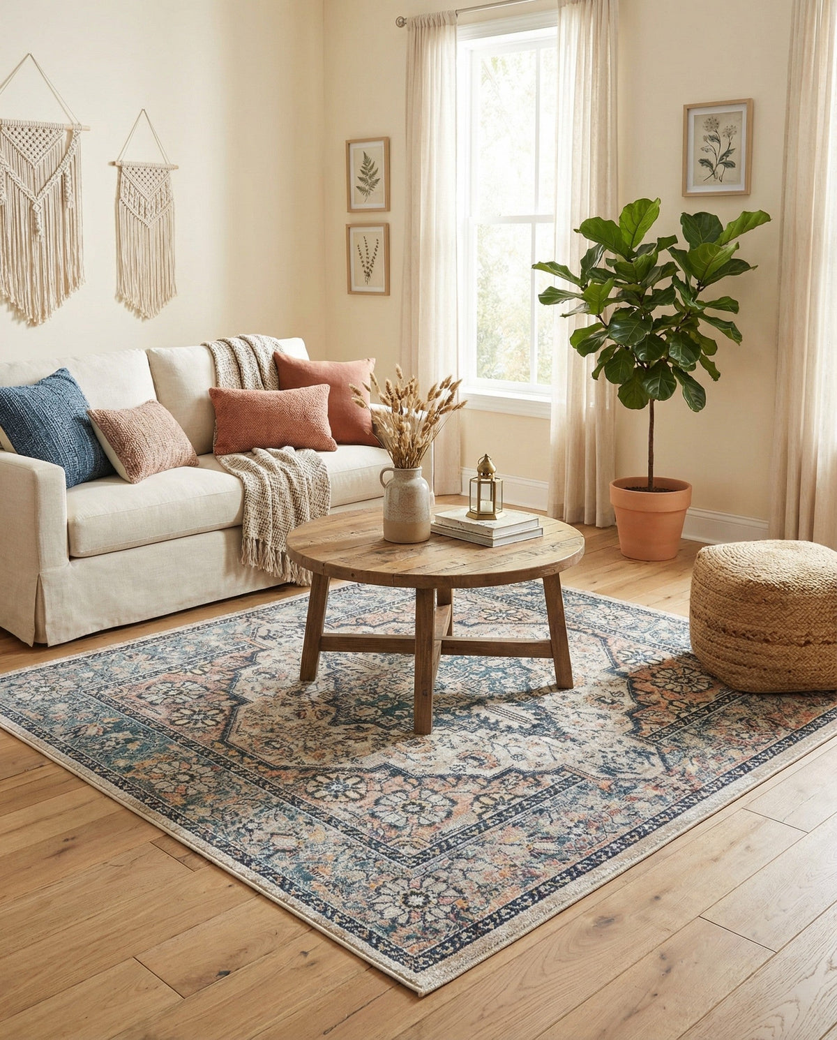 Seville Stripes Collection Area Rug - Cadiz (Blue) Square Blue  lifestyle 63