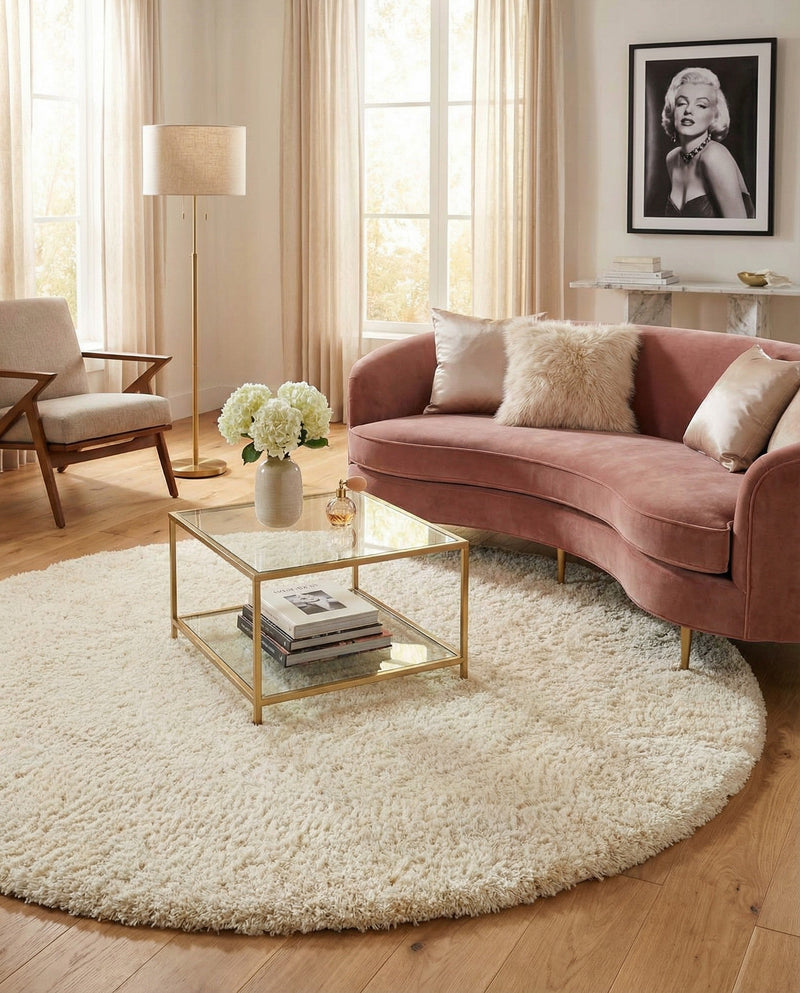 Majestic Manor Collection Area Rug - Versailles (Bone) Round Bone  lifestyle 37