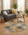 Urban Terrace Collection Area Rug - Metropolis Round Gray  lifestyle 71