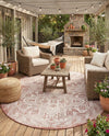 Tribal Terrace Treasures Collection Area Rug - Mayan Marina (Rust Red) Oval Rust Red  lifestyle 29