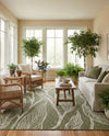 Seaside Blooms Collection Area Rug -  Evergreen (Green) Rectangle Green  lifestyle 3