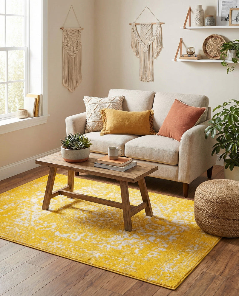 Georgetown Rugs Collection Area Rug - Dupont (Yellow) Rectangle Yellow  lifestyle 19