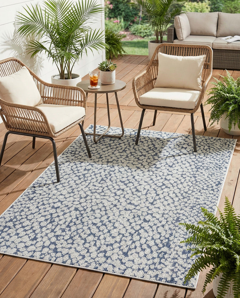 Savannah Escape Collection Area Rug - Mara Rectangle Navy Blue  lifestyle 7