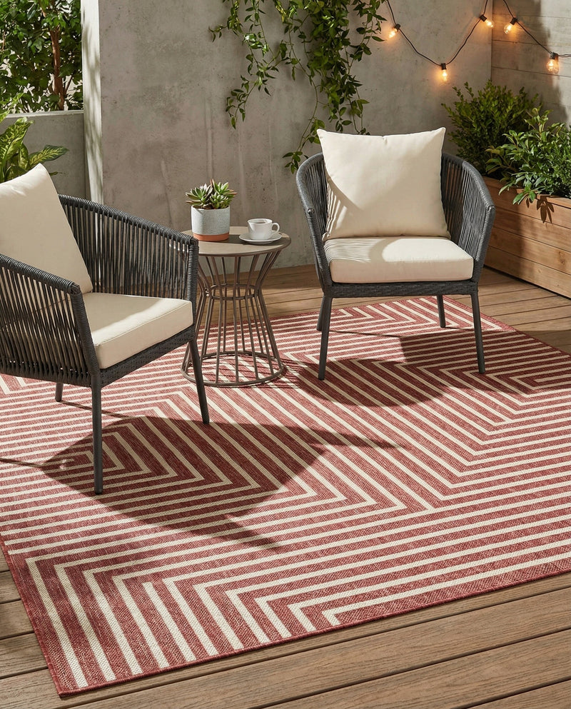 Urban Terrace Collection Area Rug -  Astoria (Rust Red) Rectangle Rust Red  lifestyle 9