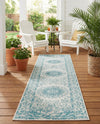 Patio Heritage Collection Area Rug -  Lafayette (Aqua) Runner Aqua  lifestyle 76