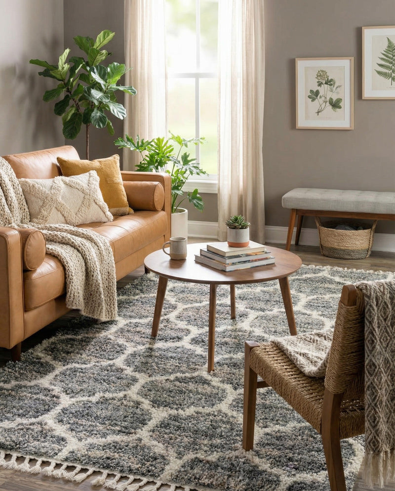 Cozy Cove Shag Collection Area Rug - Marina Rectangle Gray  lifestyle 24