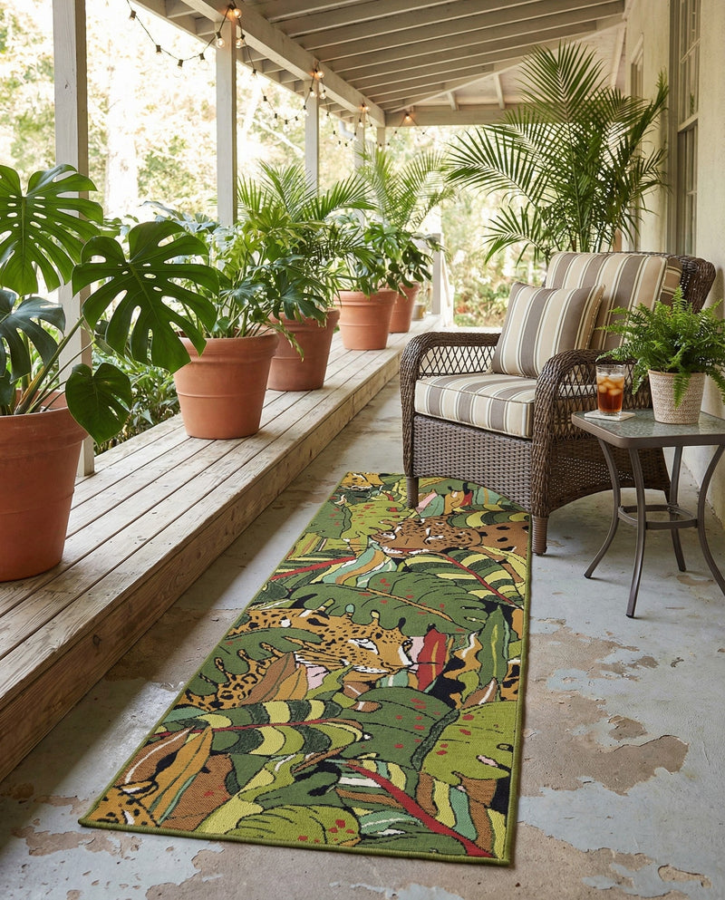 Seaside Blooms Collection Area Rug -  Sorrento Runner Green  lifestyle 56