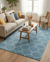 Trellis Mosaic Collection Area Rug -  Pergolatown (Light Blue) Rectangle Light Blue  lifestyle 10