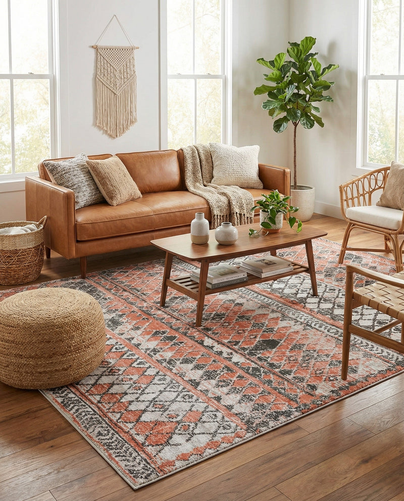 Dresden Elegance Collection Area Rug -  Zittau Rectangle Salmon  lifestyle 66