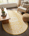 Tribal Terrace Treasures Collection Area Rug -  Incan Isle (Yellow) Oval Yellow  lifestyle 87