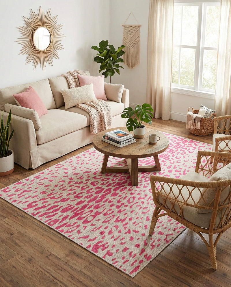 Savannah Escape Collection Area Rug - Serengeti Rectangle Pink Gray  lifestyle 50